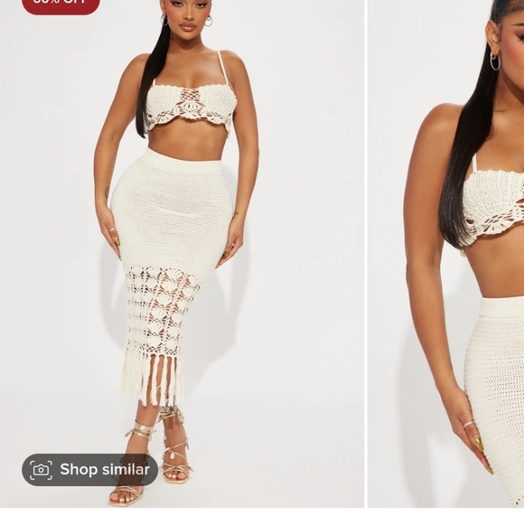 Beach Living Crochet Skirt Set - Cream - Picture 2 of 4